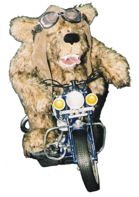 Teddybär auf Motorrad